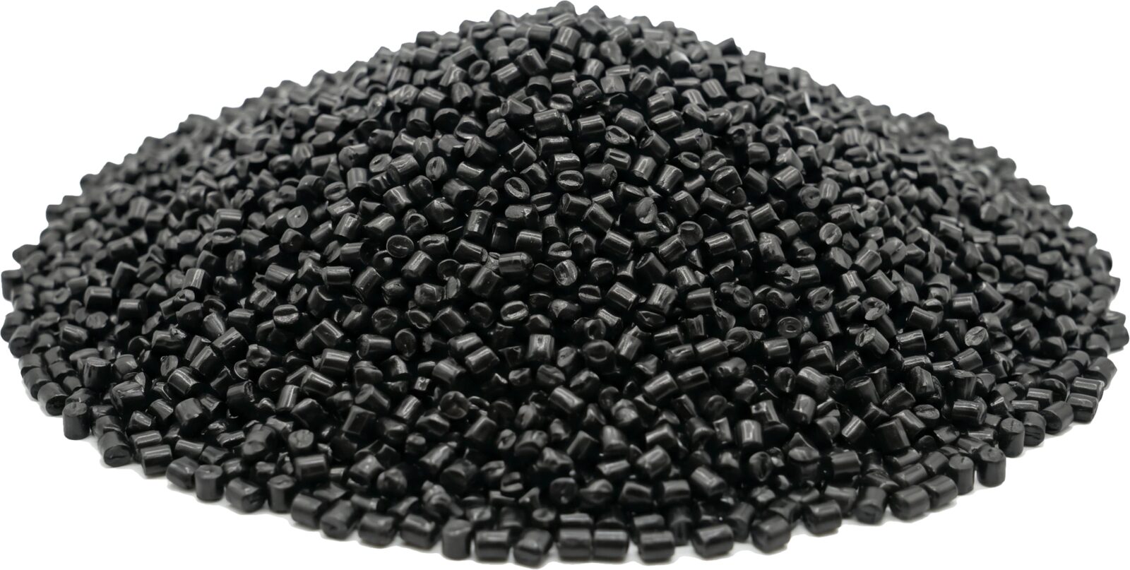 dCNT thermoplastic masterbatch pellets on a white background