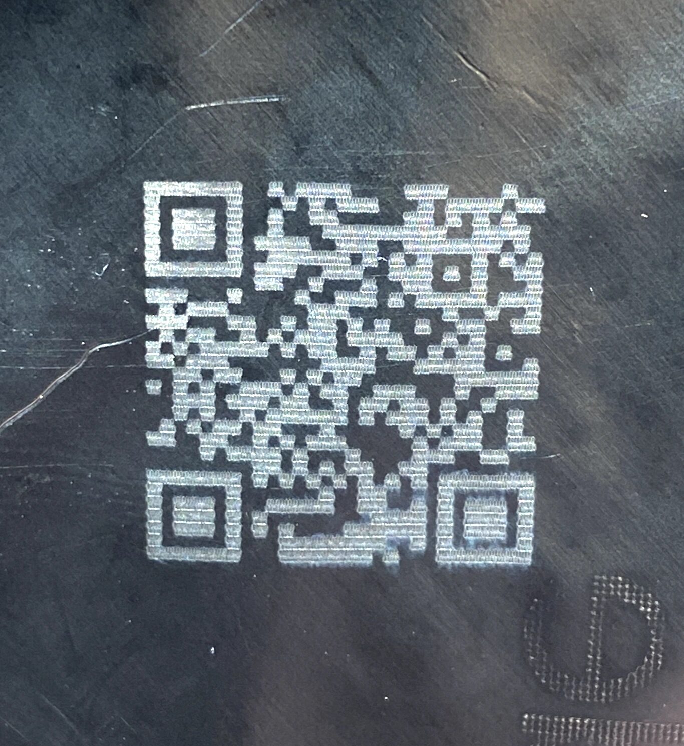 Laser marked QR code contrast reference